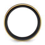 Black Zirconium Polished Yellow IP-plated w/Brushed Black Center 8mm Band