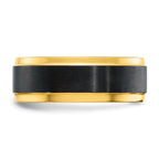 Black Zirconium Polished Yellow IP-plated w/Brushed Black Center 8mm Band