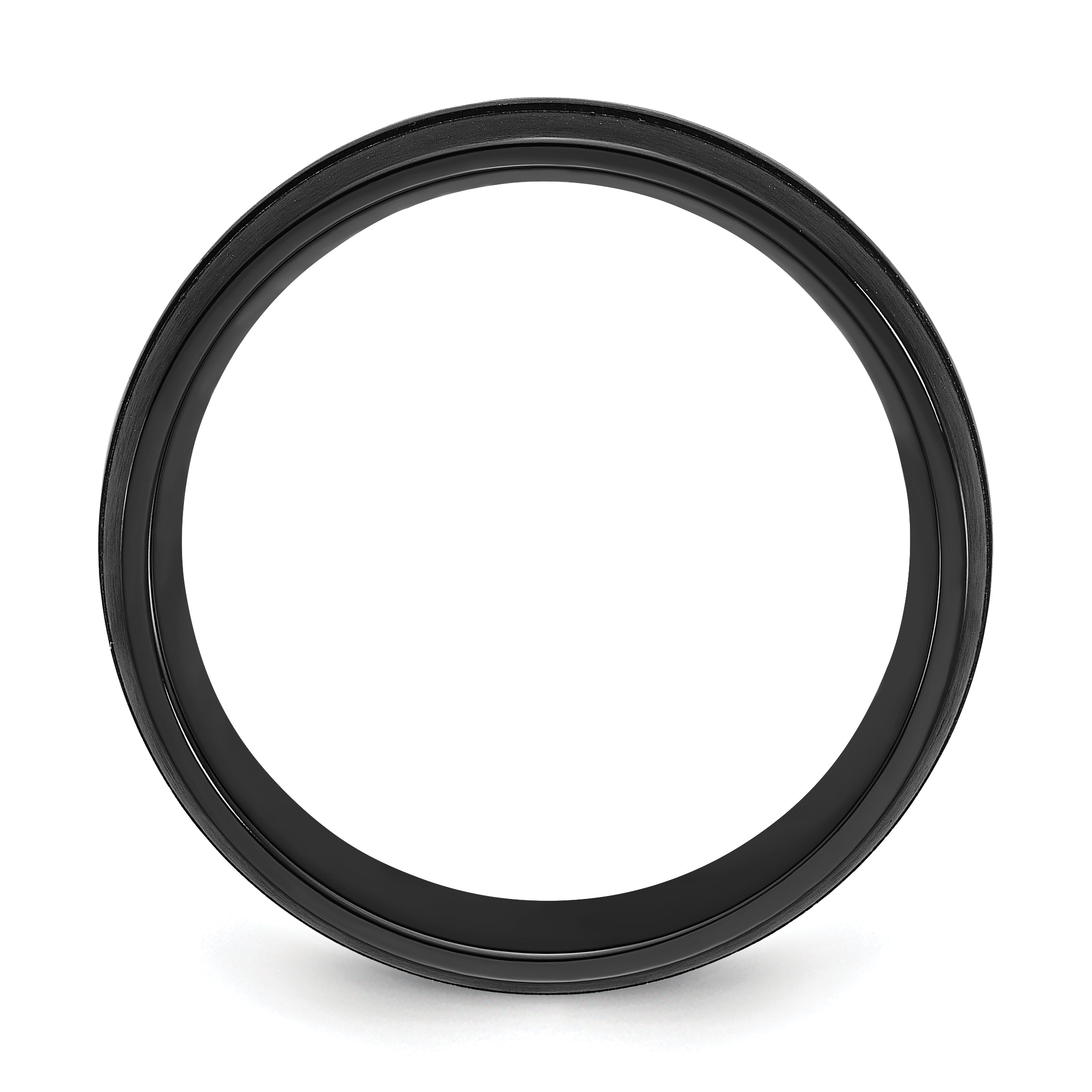 Black Zirconium Brushed and Polished with Imitation Turquoise Inlay 8mm Band