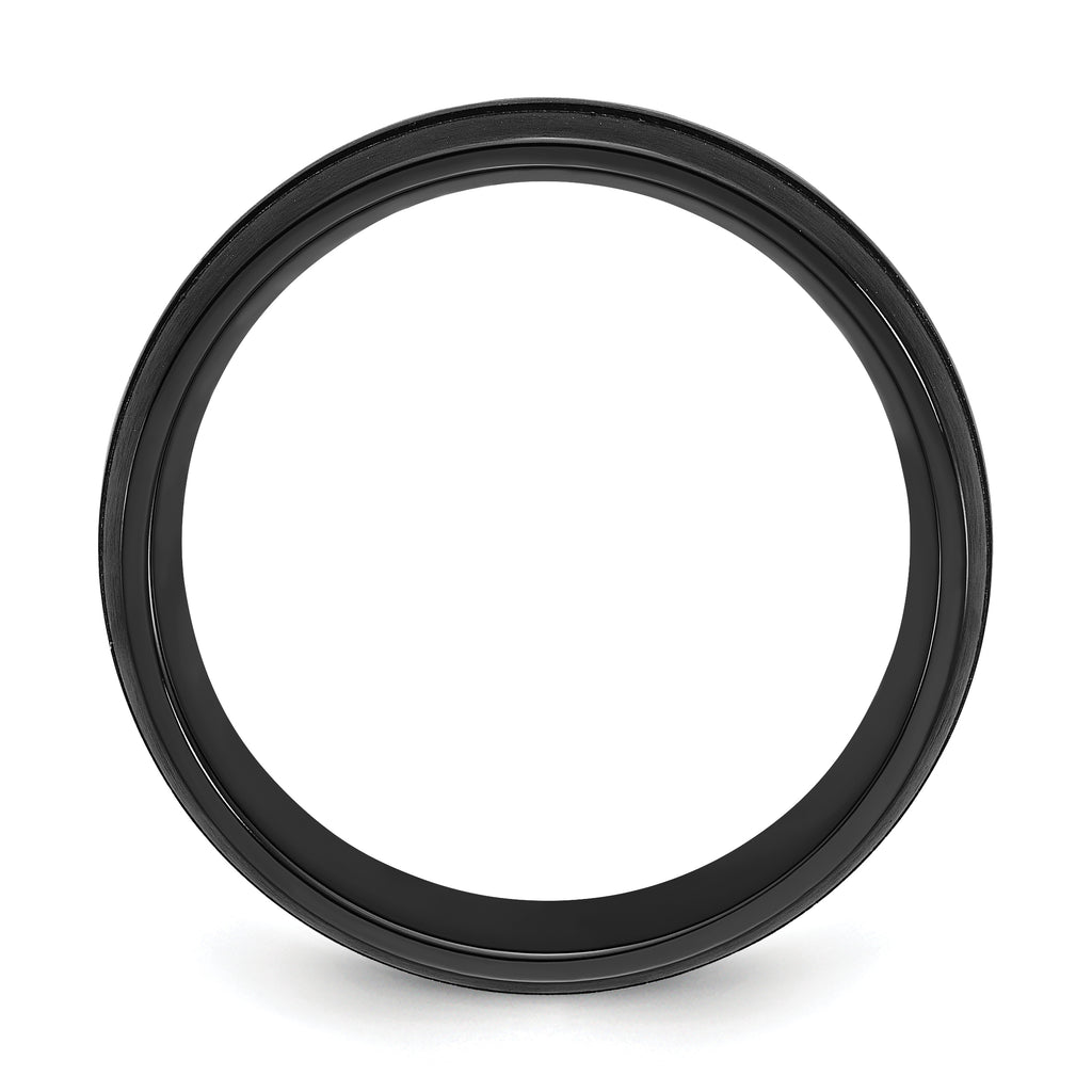 Black Zirconium Brushed and Polished with Imitation Turquoise Inlay 8mm Band