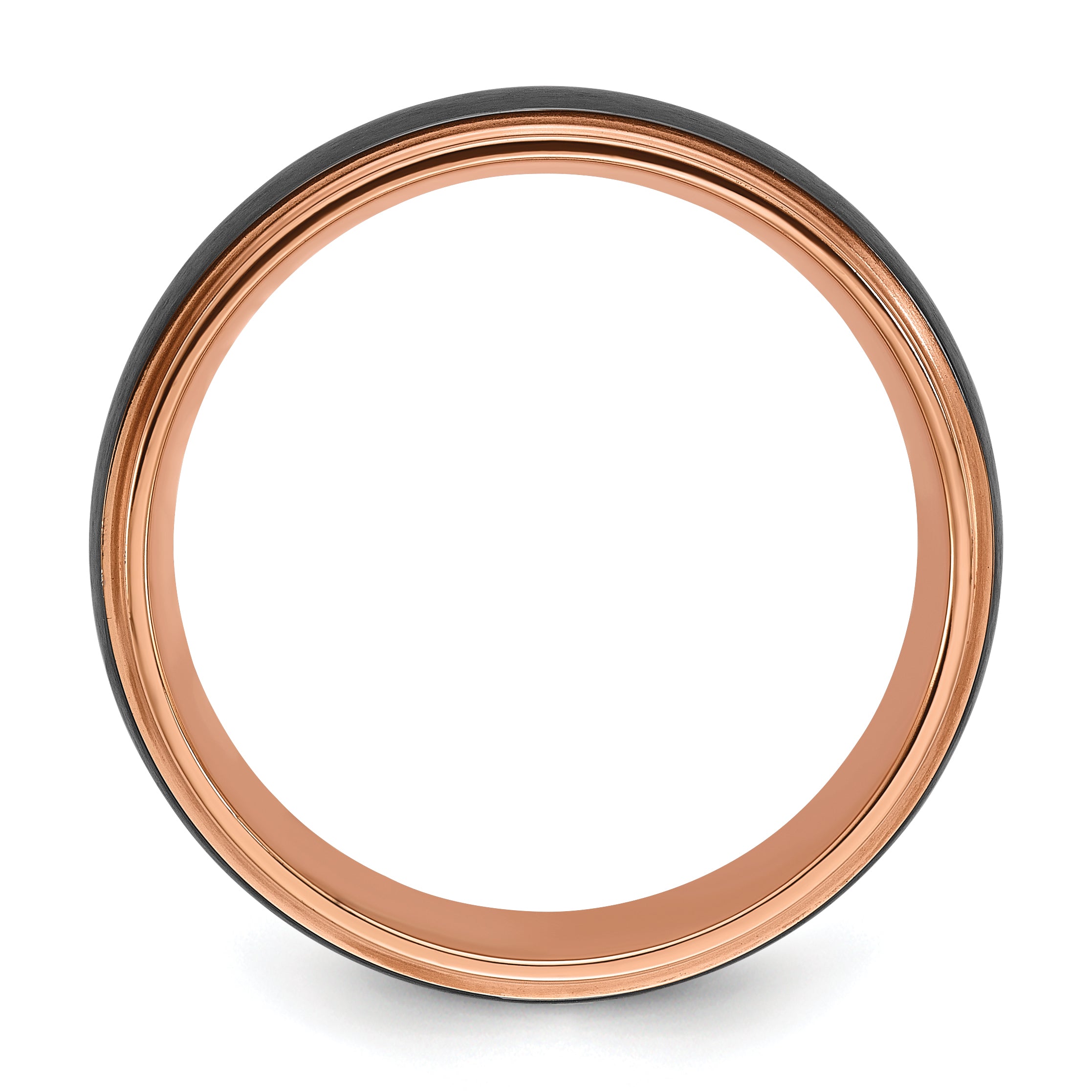Black Zirconium Brushed and Polished Rose IP-plated 8mm Band