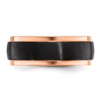 Black Zirconium Brushed and Polished Rose IP-plated 8mm Band