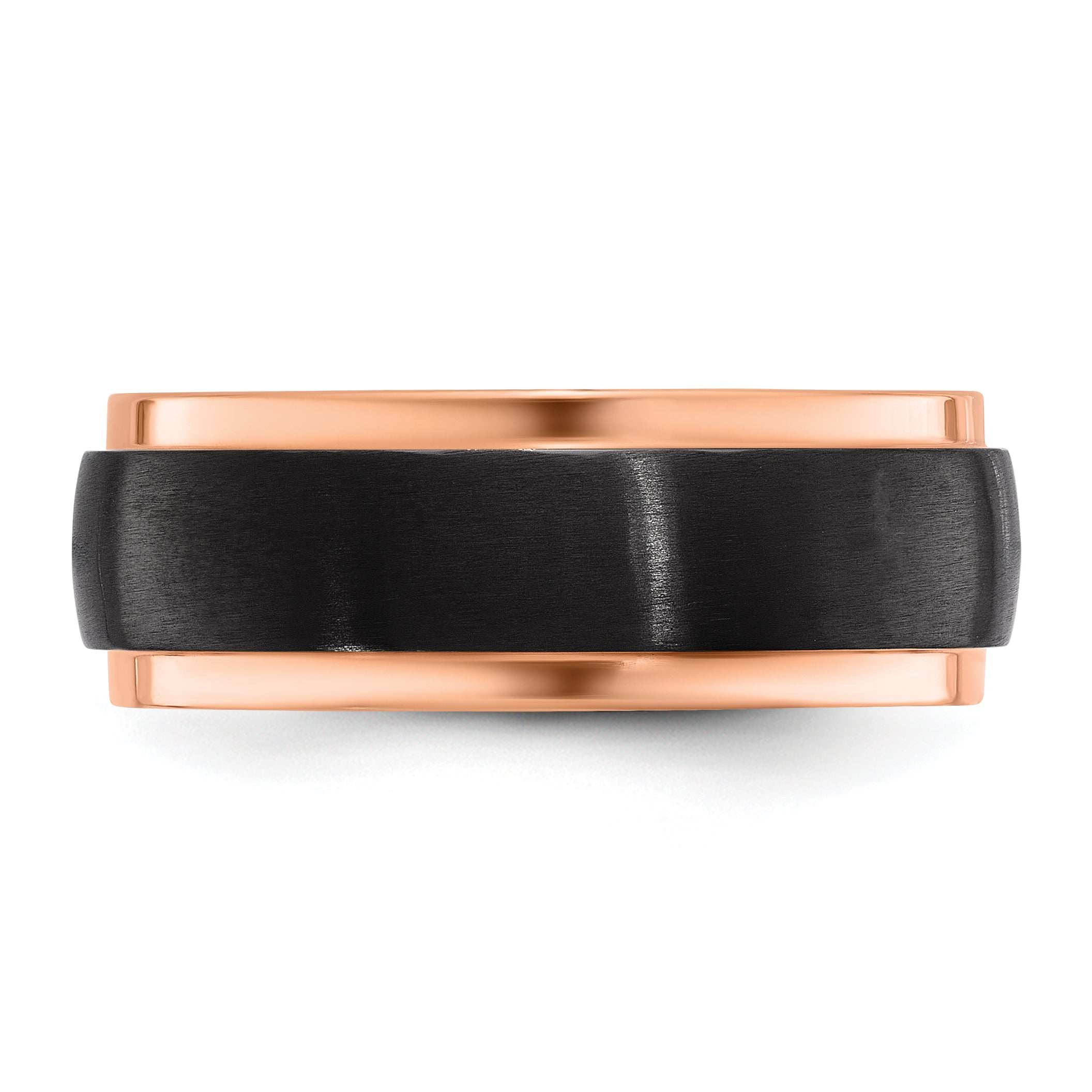 Black Zirconium Brushed and Polished Rose IP-plated 8mm Band
