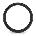 Black Zirconium Polished with Blue IP-plated Stripes 8mm Band