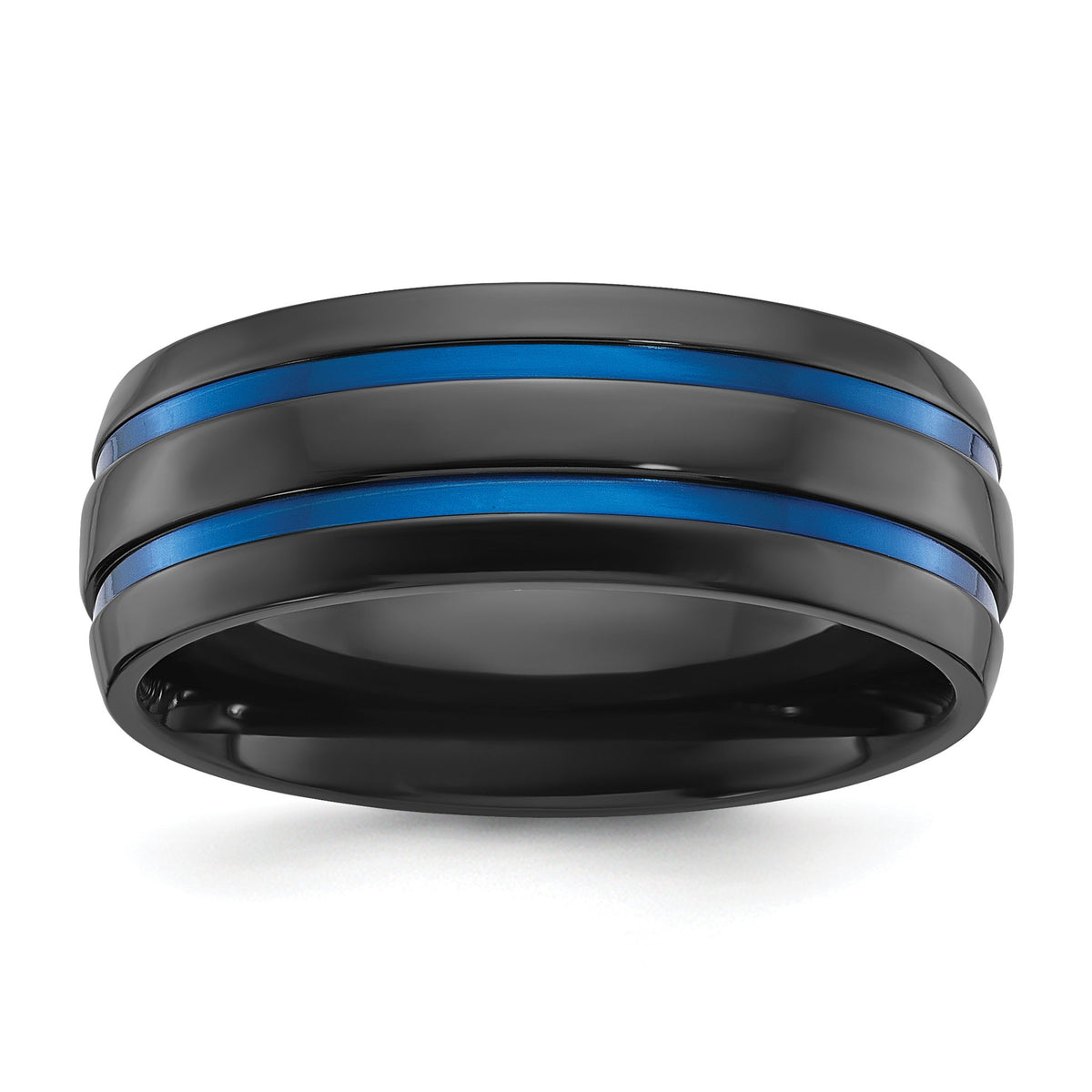 Men's Stripes Wedding Band in Zirconium, 8mm - Sophia Jewelers Main image