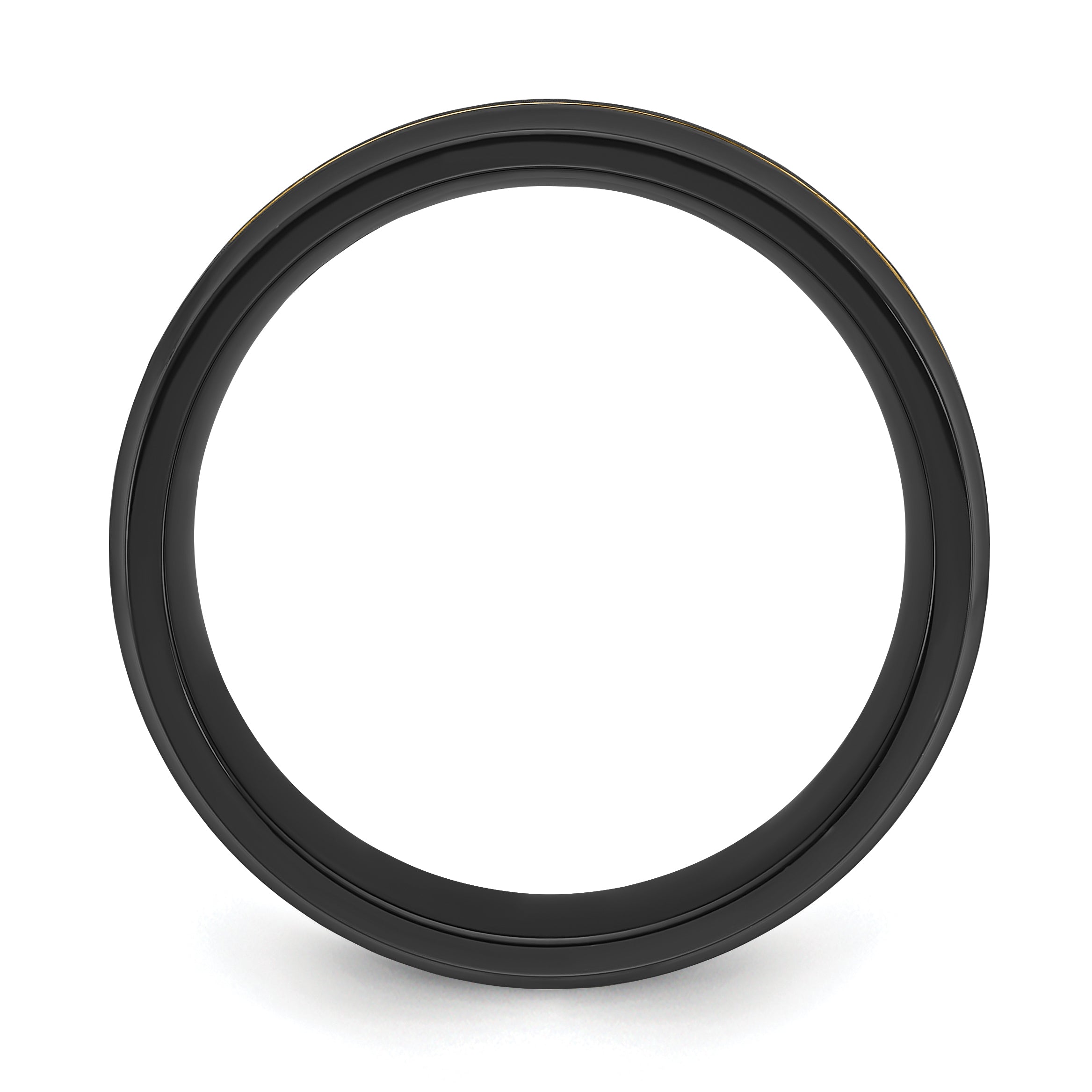 Black Zirconium Brushed and Polished Yellow IP-plated 8mm Band