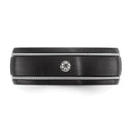 Men's Brushed Cubic Zirconia Zirconium Wedding Band 8mm