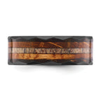 Black Zirconium Polished Faceted with Wood and Deer Antler Inlay 8mm Band