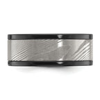 Black Zirconium Polished with Damascus Inlay 9mm Band