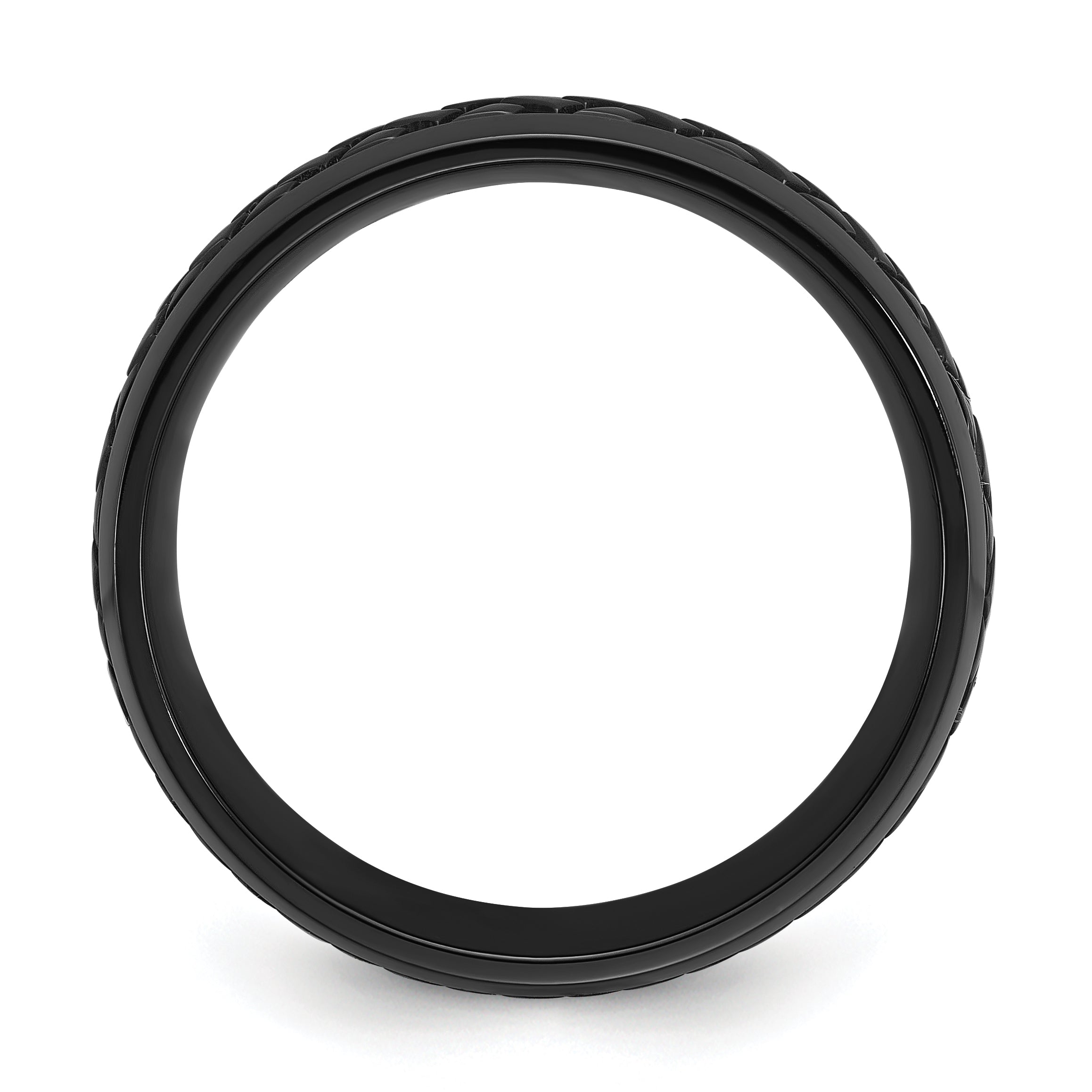 Black Zirconium Polished 8mm Grooved Band