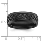 Black Zirconium Polished 8mm Grooved Band