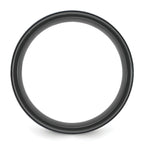 Black Ion-Plated Brushed and Polished Grooved Zirconium Ring 8mm