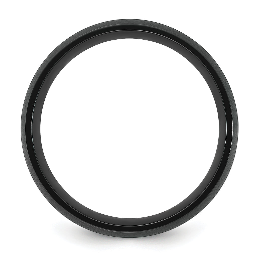 Brushed and Polished Zirconium Ring 8mm