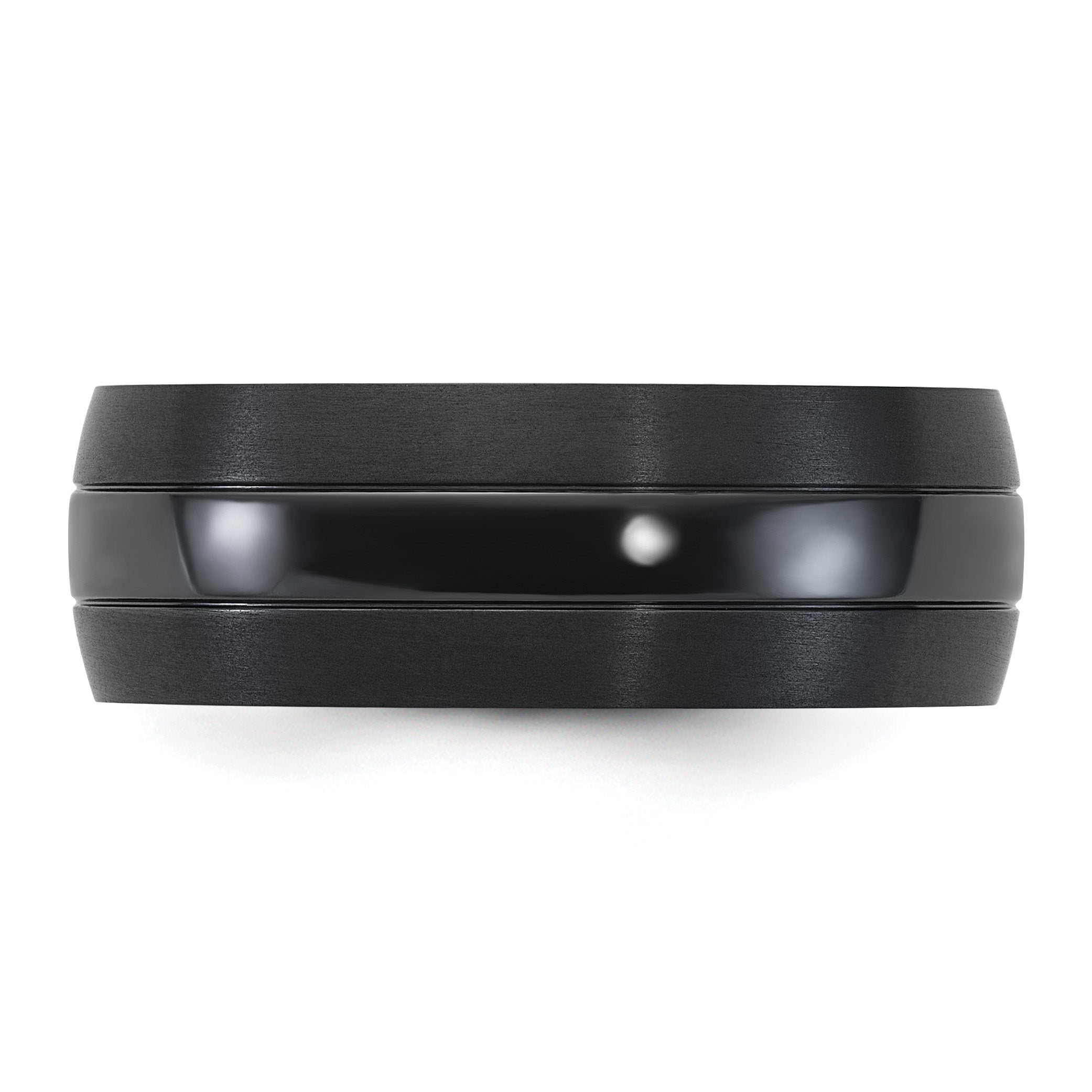 Brushed and Polished Zirconium Ring 8mm