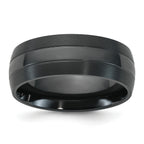 Brushed and Polished Zirconium Ring 8mm