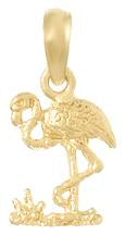 14K Mini Flamingo Charm Secondary image