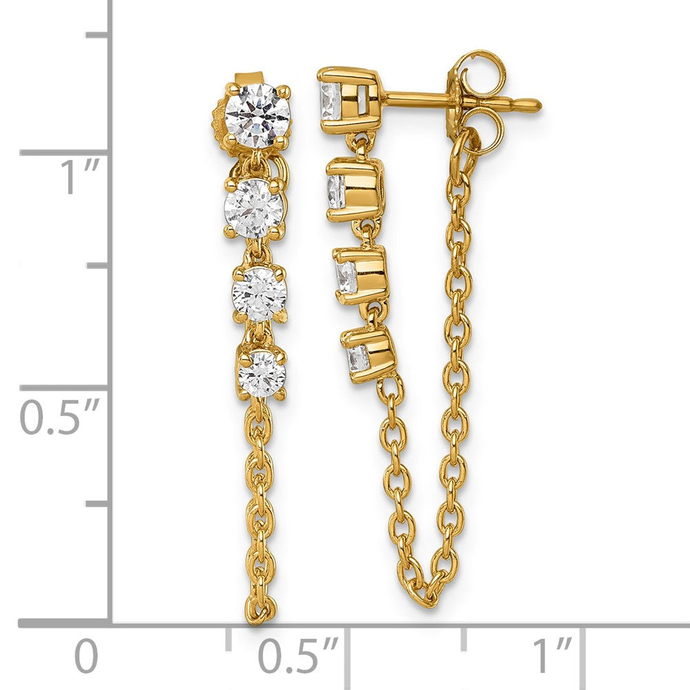 Certified Lab-Grown Diamond Dangle Earrings in 14K Yellow Gold (1 ct. tw.) - Sophia Jewelers