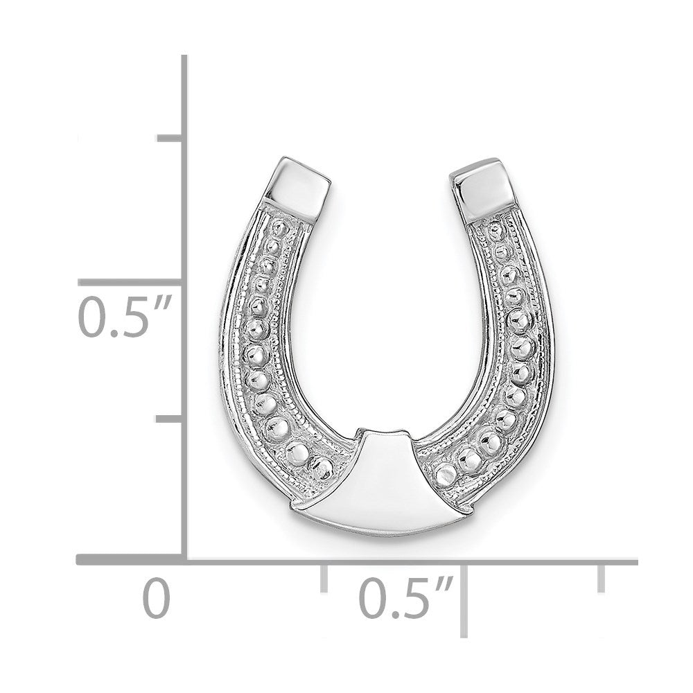 14k White Gold Horseshoe Chain Slide Charm - Sophia Jewelers