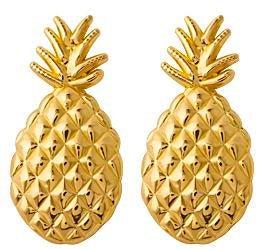 14K Textured Pineapple Post Earrings Secondary image
