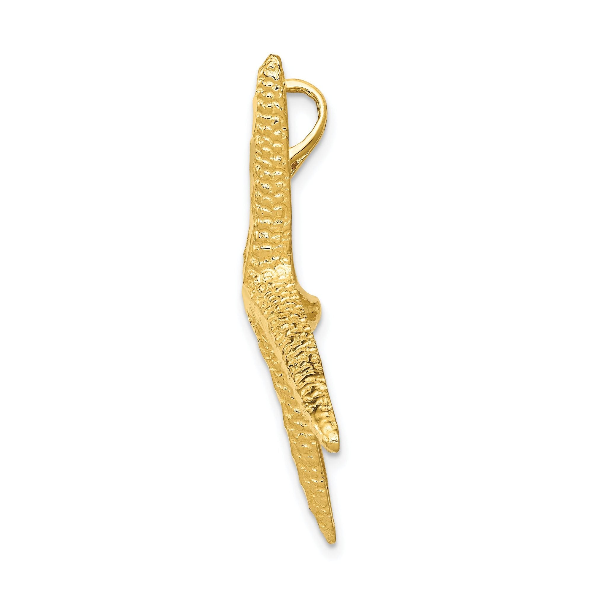 14K Gold Diamond-Cut Starfish Slide Pendant for Men's Jewelry Secondary image