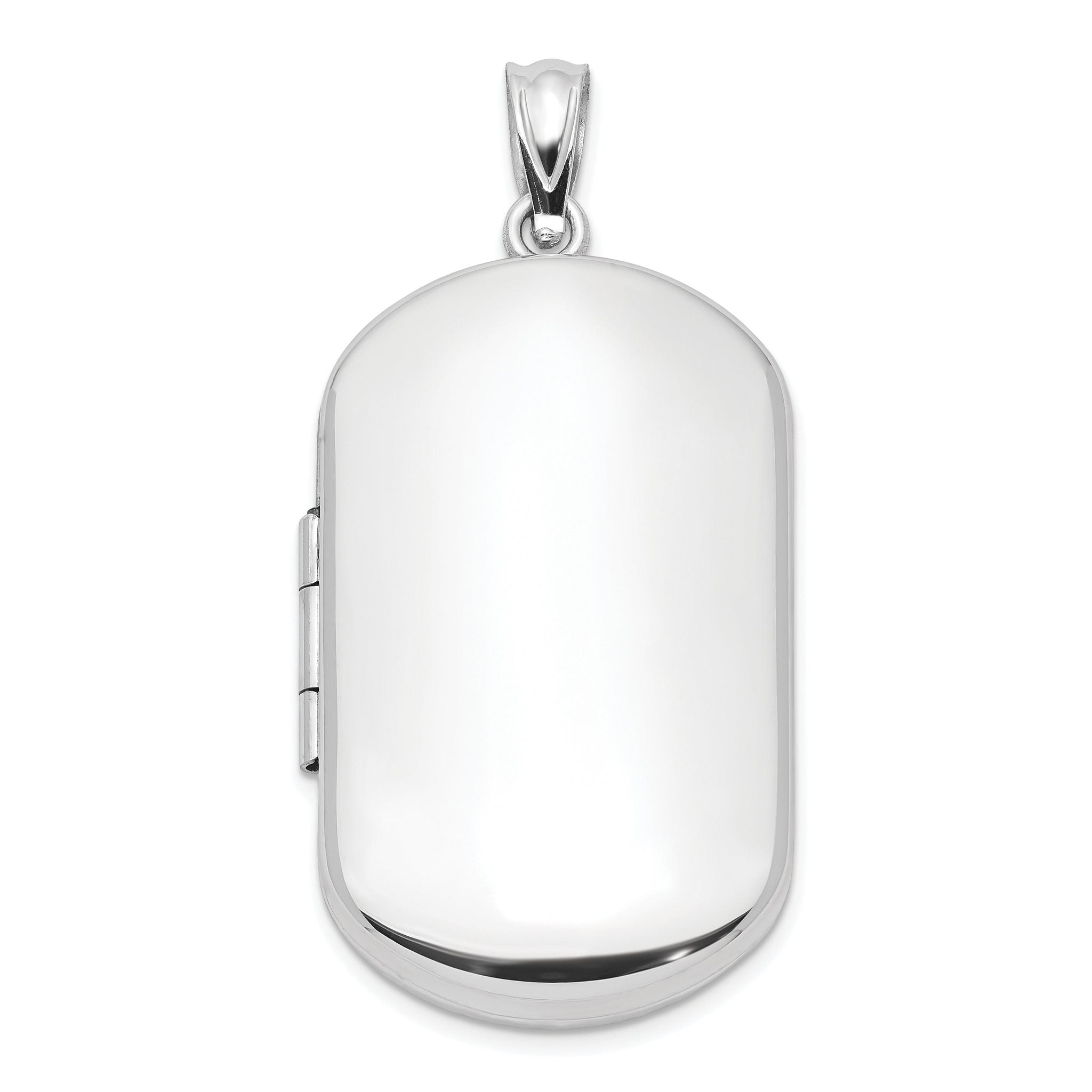 Sterling Silver Rhodium-plated Polished Rectangular Locket Main image