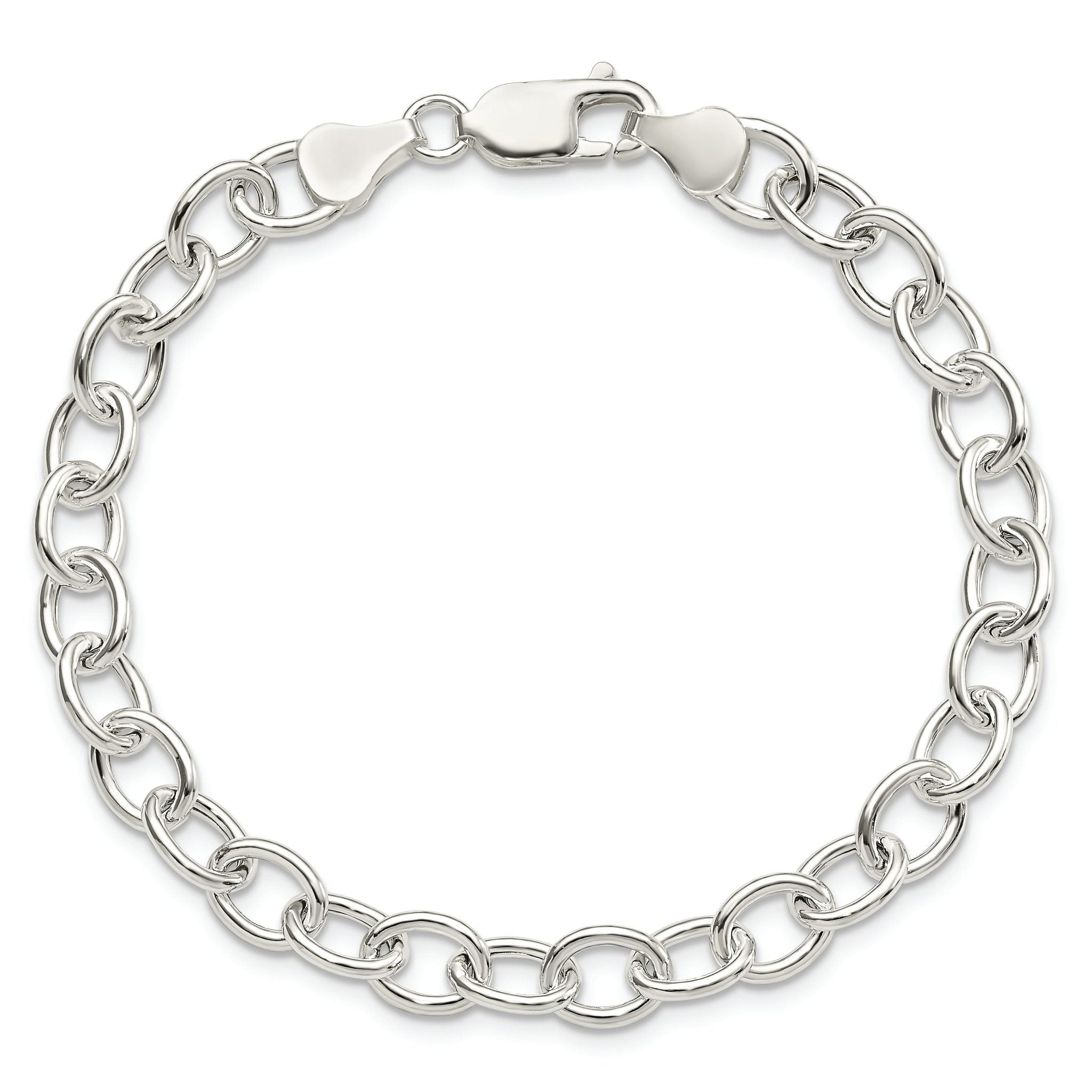 Cable Chain Bracelet in Sterling Silver, 6.75mm