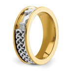 14k Two Tone Claddagh Band
