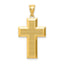14K Gold Polished Textured Cross Pendant by Sophia Jewelers