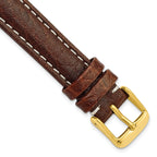 Sport Watch Band in Dark Brown Leather, 14mm