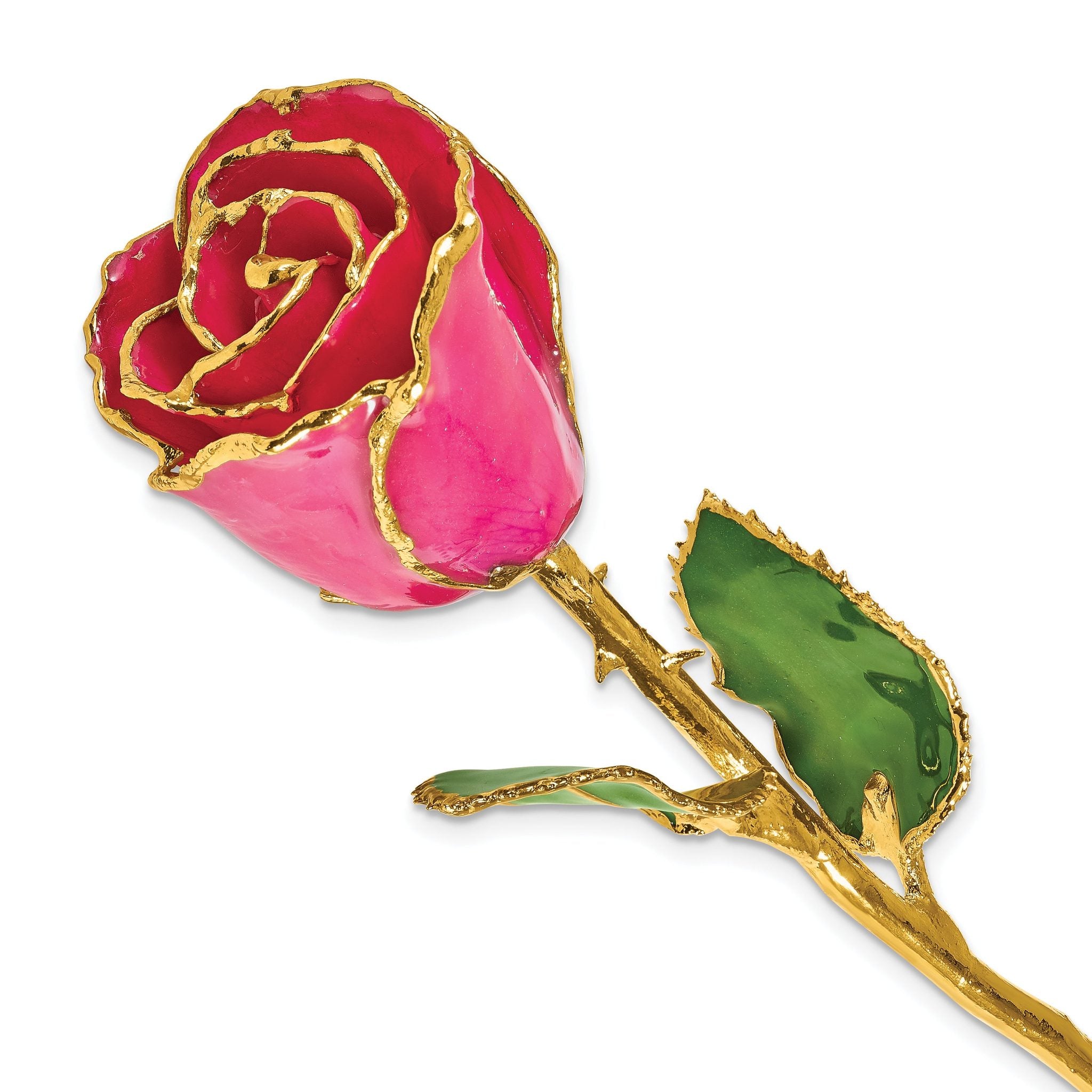 Lacquer Dipped Gold Trim October Birthstone Tourmaline Rose Main image