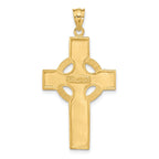 14K Gold Celtic Cross Pendant with Textured Detail Solid, Casted Design
