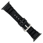 for Apple 38/40mm Smart Watch Black Polyurethane Sport with Black Adapter and Stainless Steel Buckle 8.1 inch Watch Band