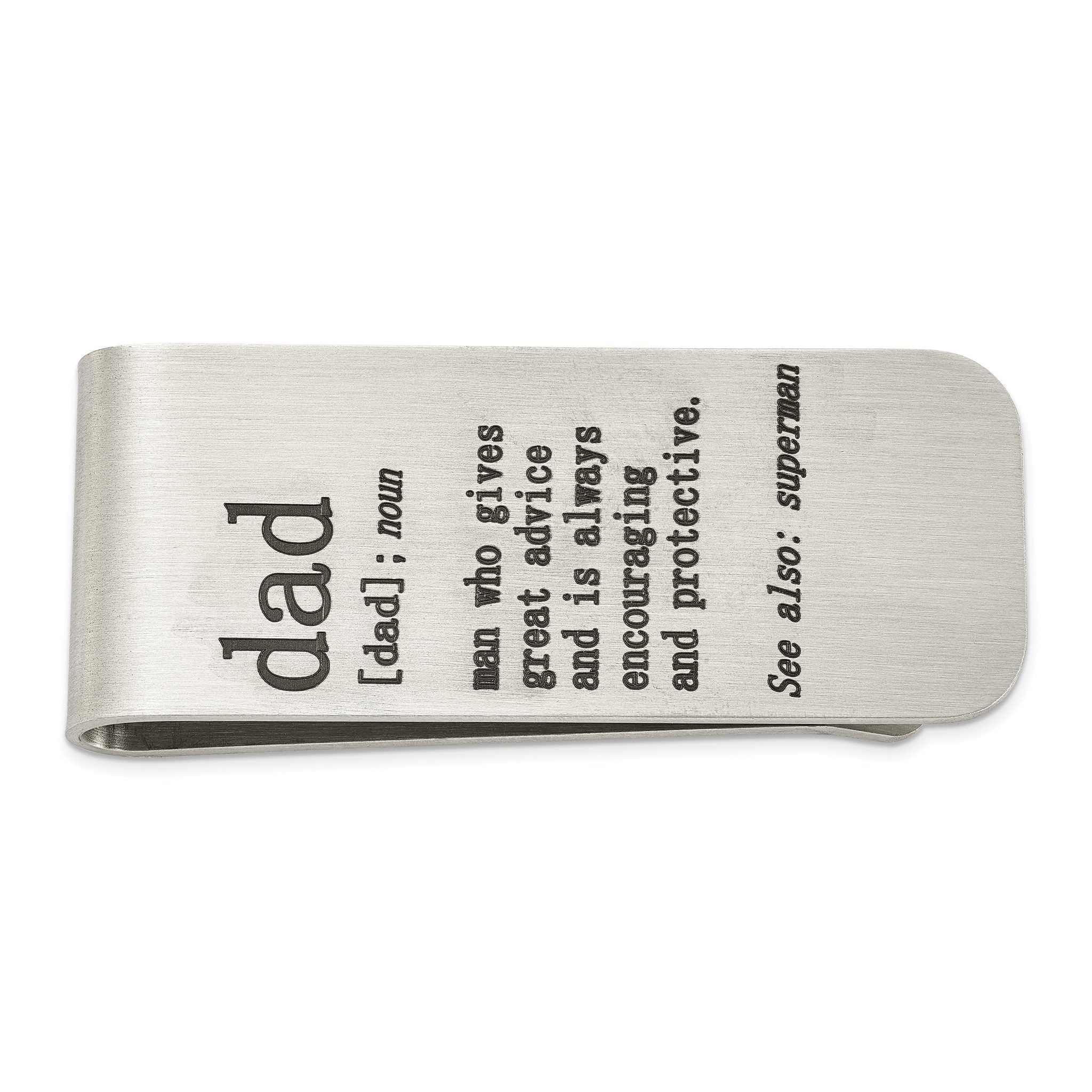 Chisel Stainless Steel Brushed Lasered DAD Money Clip Main image