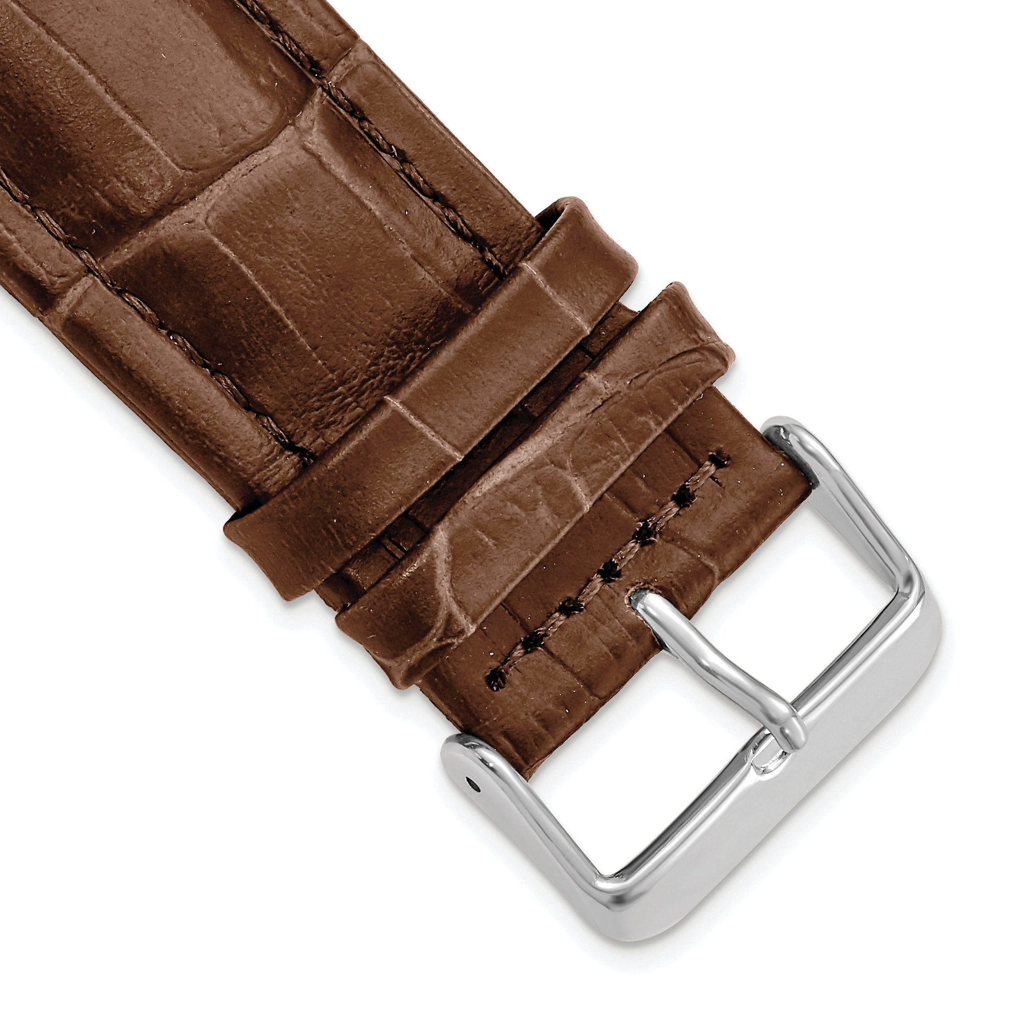 Havana Alligator-Grain Leather Watch Band in Matte Brown, 20mm