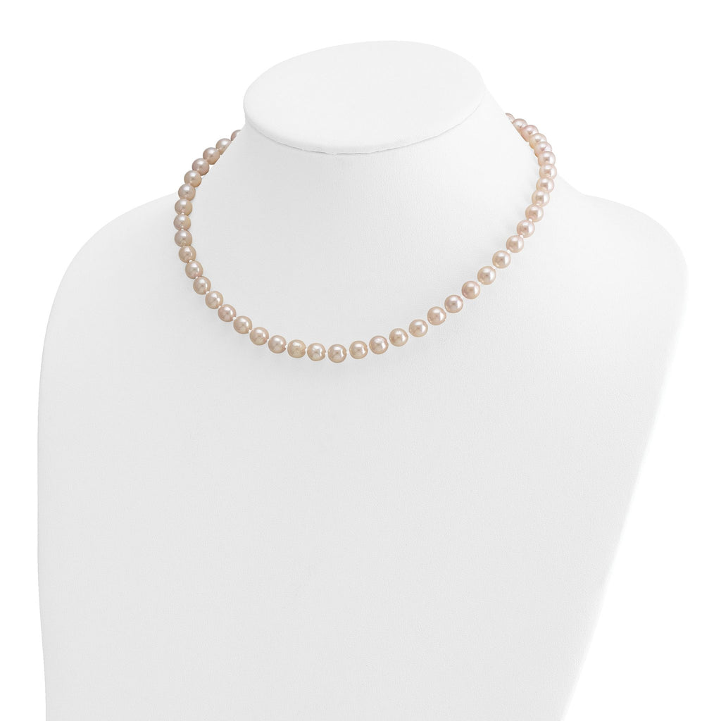 14k 6-7mm White Round Akoya Saltwater Cultured Pearl Necklace