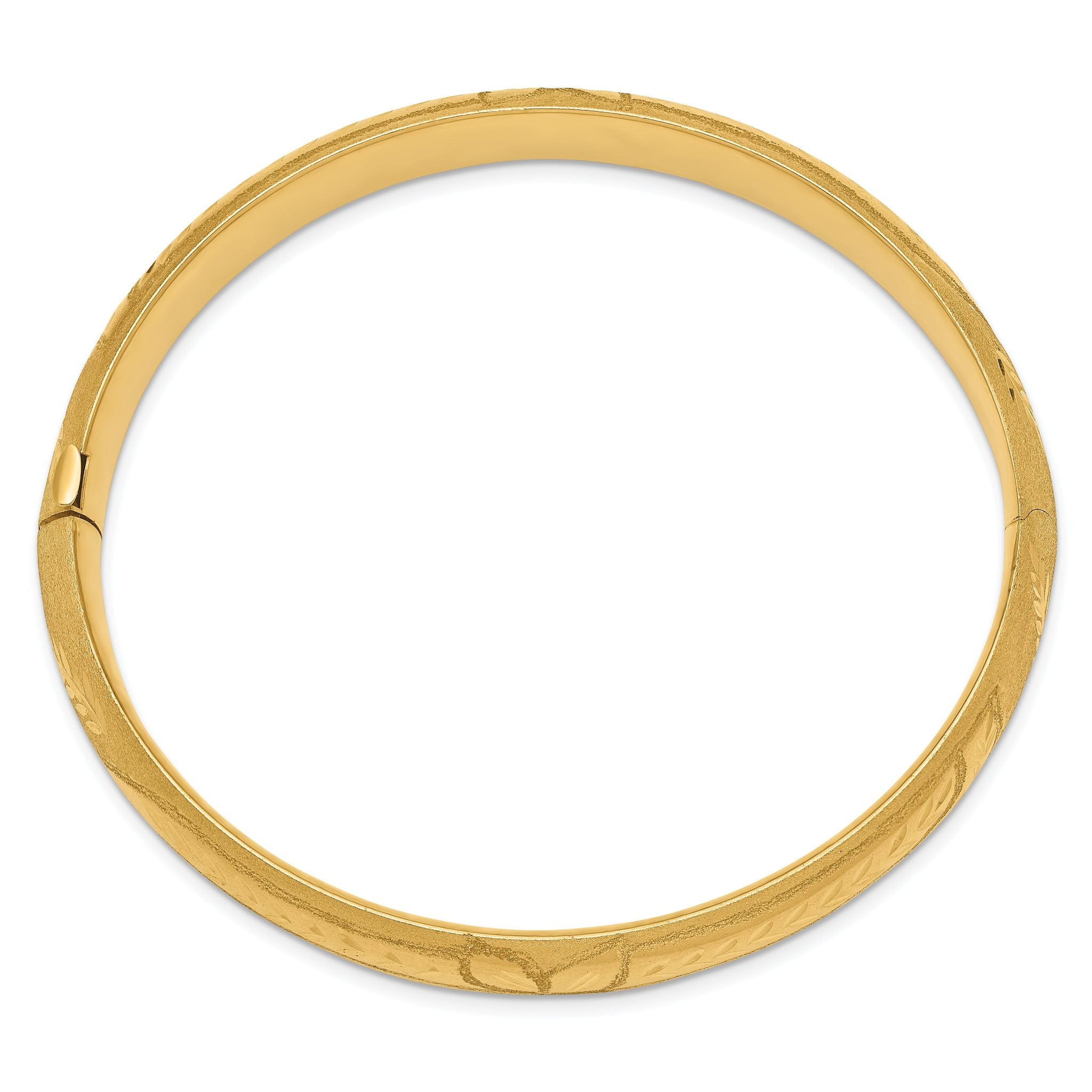 10k 7/16 Florentine Engraved Hinged Bangle Bracelet Secondary image