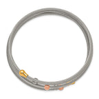Stainless Steel Polished Rose and Yellow IP-plated Flexible Coil Bangle Bracelet for Women
