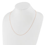 14K Rose Gold Adjustable  1mm D/C Cable Chain