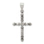 Sterling Silver 925 Antiqued Cross Pendant with Polished Solid Design