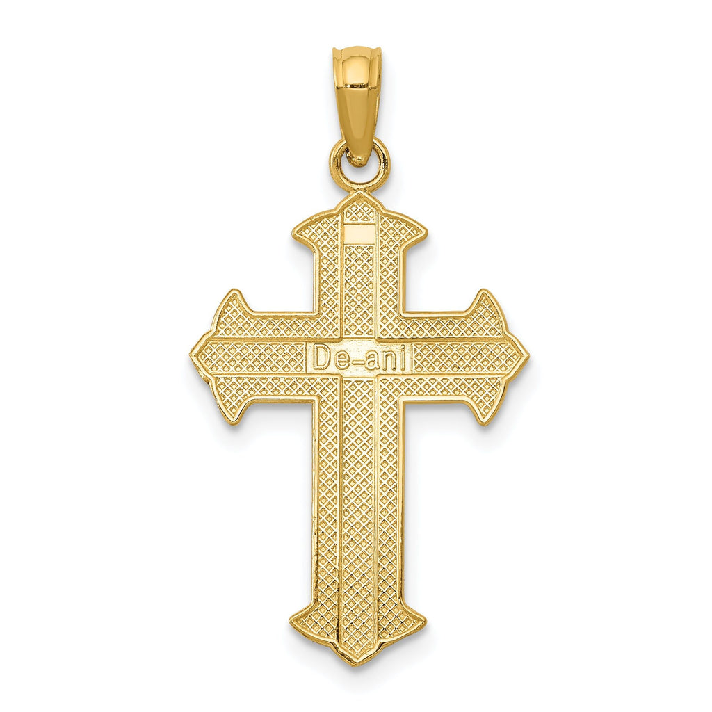 14K Gold Passion Cross Pendant with Solid Casted Design Elegant Finish