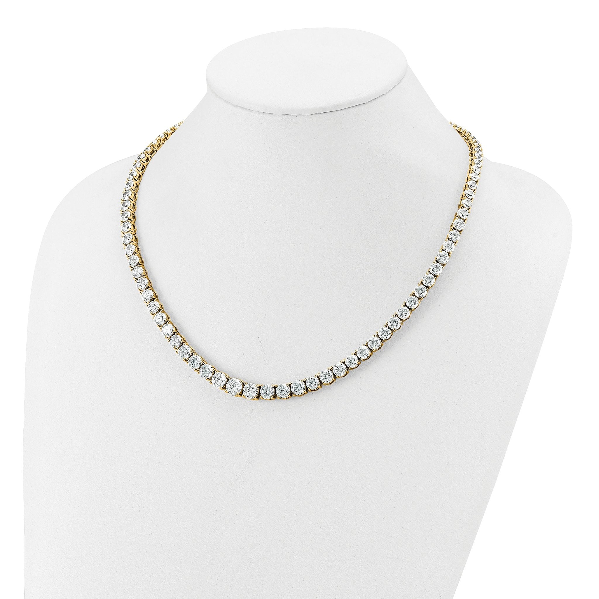 14k 50 7/8 carat Lab Grown Diamond VS/SI+ G+ Complete Round 20 inch Graduated Tennis Necklace