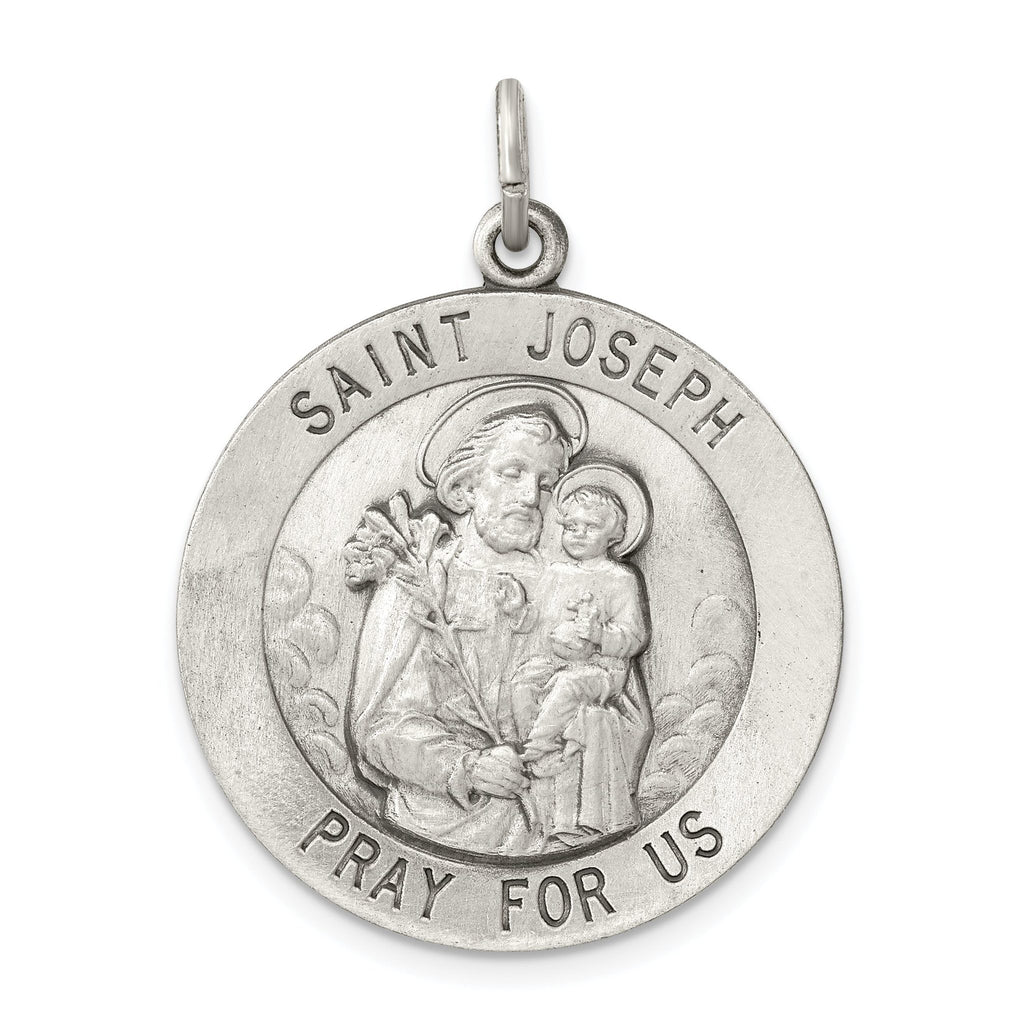 Sterling Silver 925 Antiqued Saint Joseph Pendant Vintage Charm by Sophia Jewelers