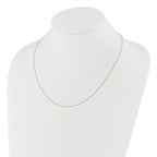 14K Rose Gold Adjustable  1mm D/C Cable Chain