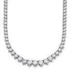 14k White Gold 15 carat Certified Lab Grown Diamond VS/SI+ G+ Complete Round 16 inch Graduated Tennis Necklace