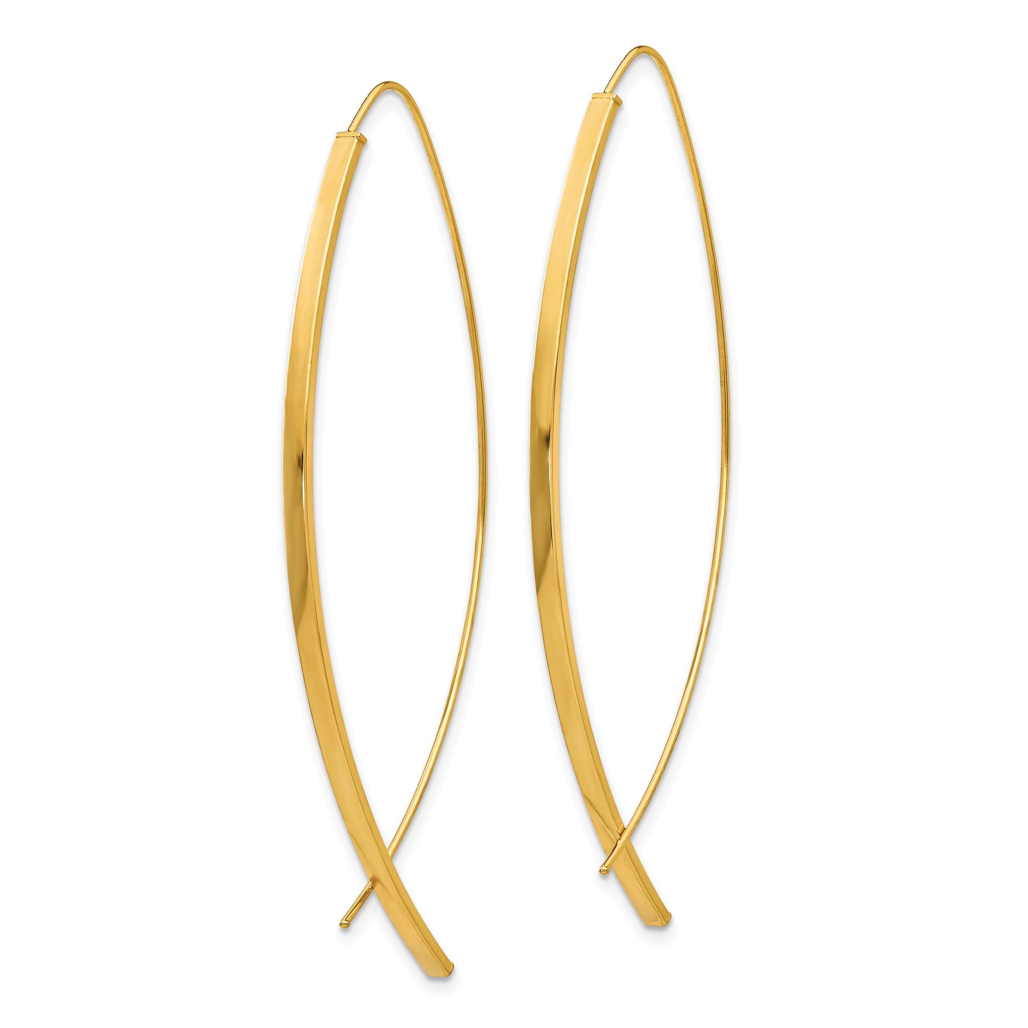 14k 1.75mm Square Tube Wire Threader Earrings Secondary image