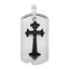 Sophia Jewelers Sterling Silver Rhodium-Plated Black Epoxy Cross Pendant