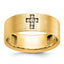 10k Men's Satin 1/20 Carat A Quality Diamond Cross Ring
