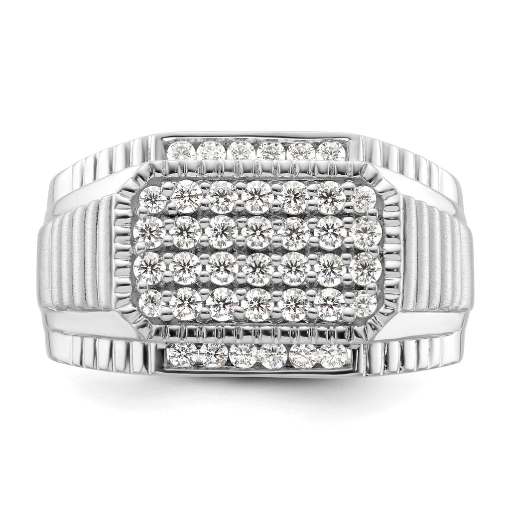 14k White Gold 7/8 carat Lab Grown Diamond VS/SI+ G+ Men's Ring