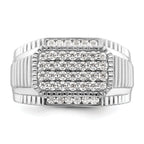 14k White Gold 7/8 carat Lab Grown Diamond VS/SI+ G+ Men's Ring
