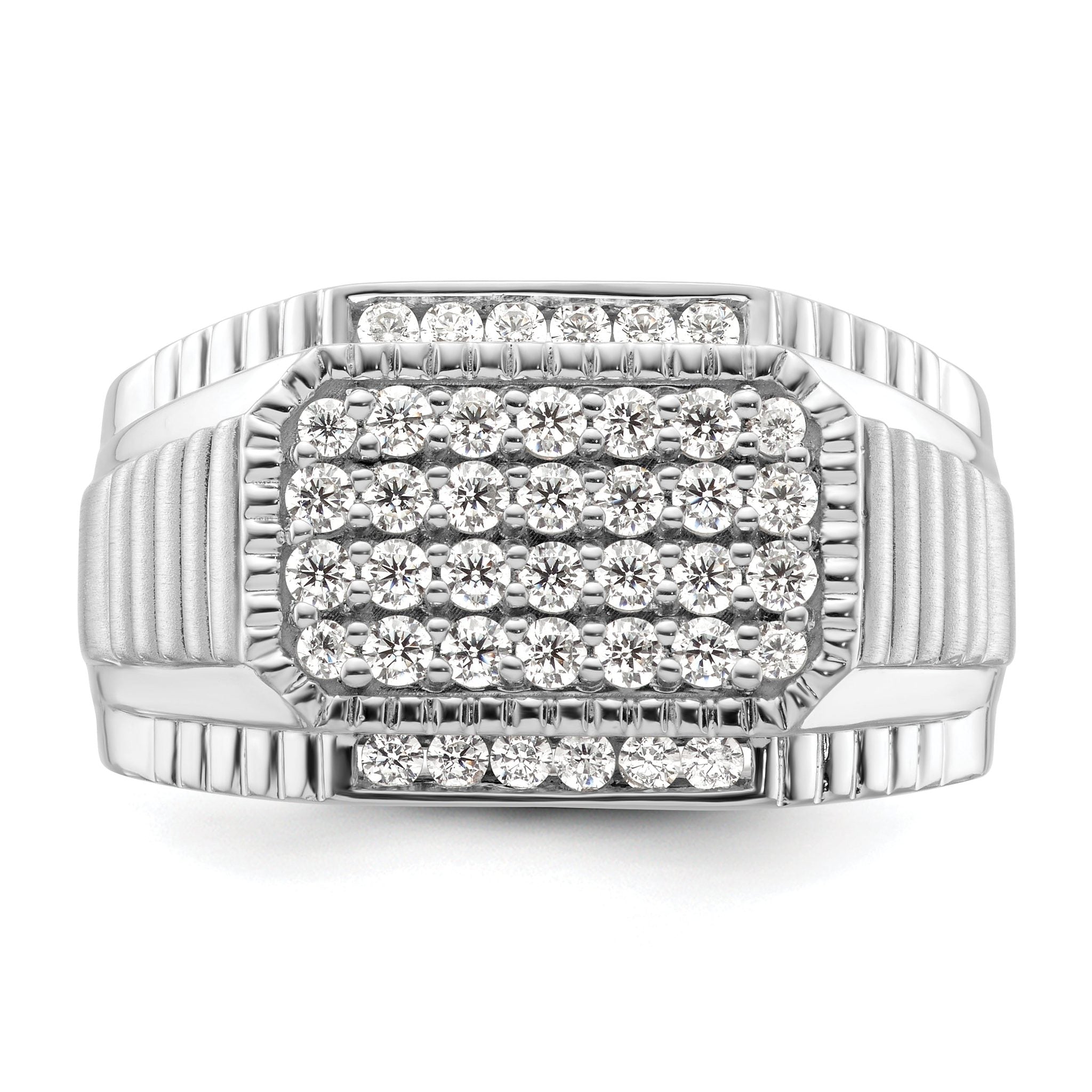 14k White Gold 7/8 carat Lab Grown Diamond VS/SI+ G+ Men's Ring